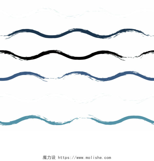  矢量蓝色波浪线花纹